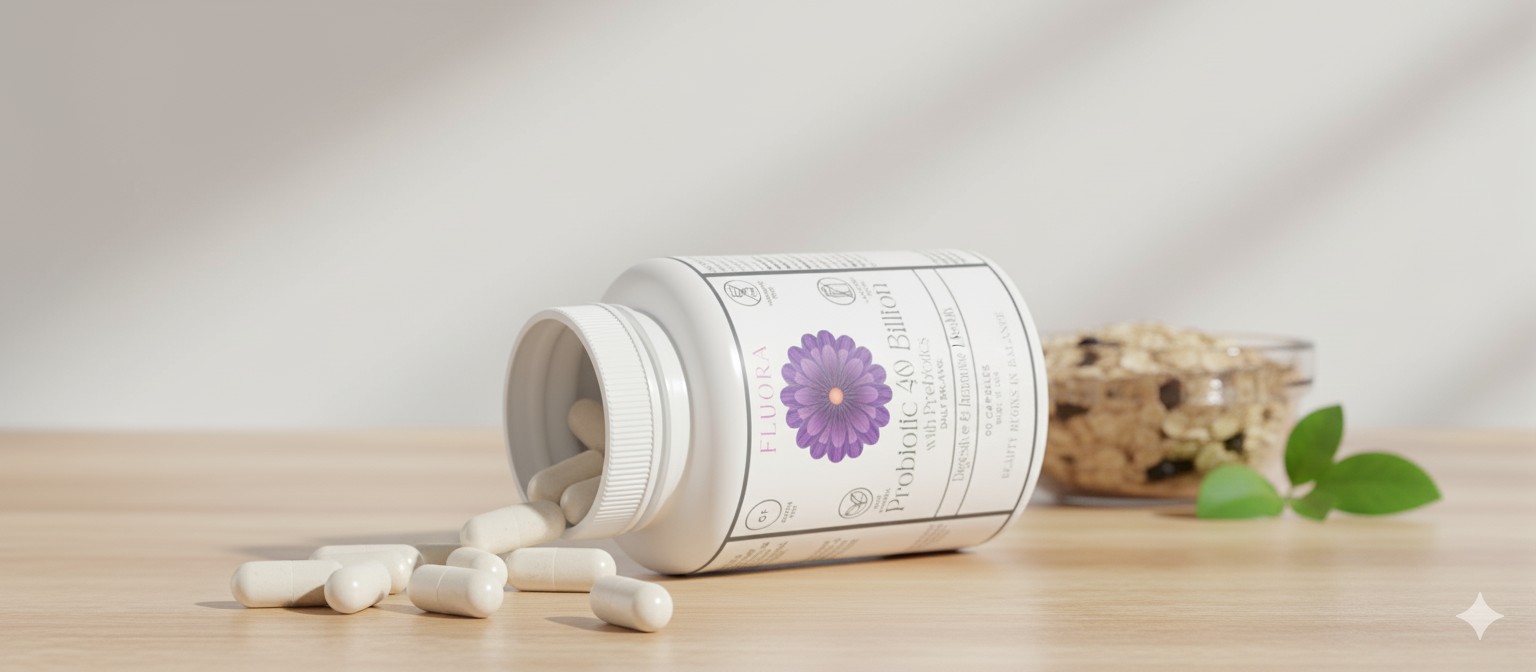 Fluora Daily Probiotic For Women - Gut Health & Immunity Support